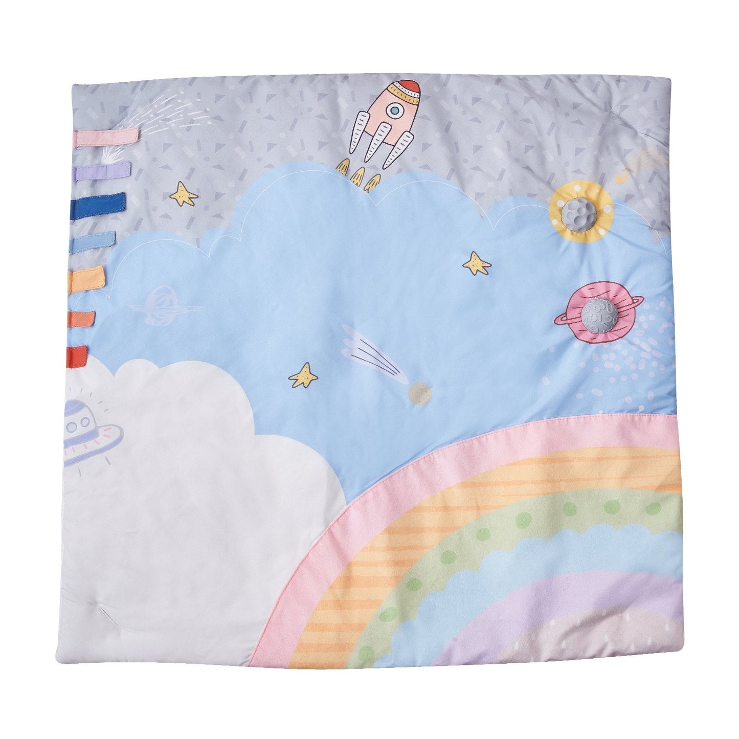 Baby Play Gym Mat Tummy Time Activity Mat With 6 Sensory Toys