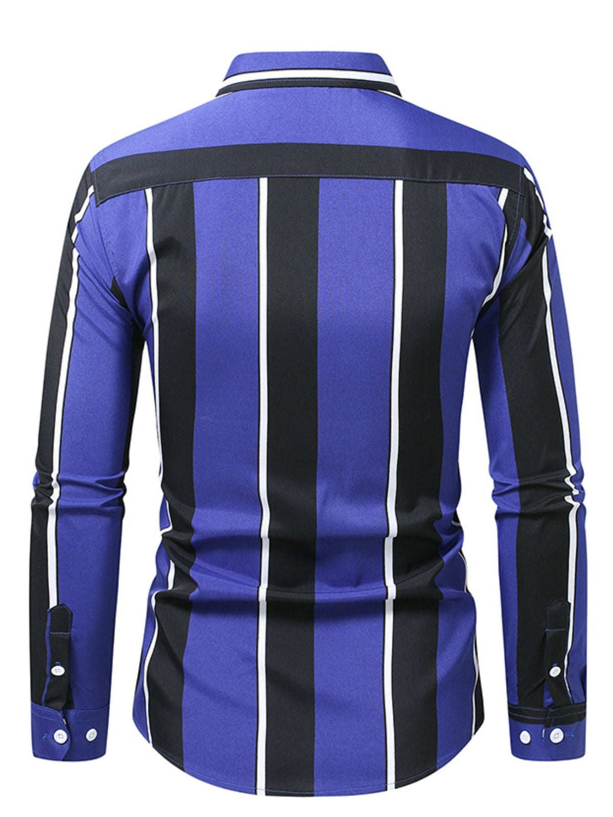 Men's Plus Size Slim Fit Striped Button Up Shirt