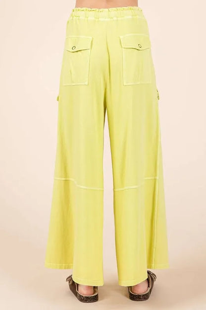 Mittoshop French Terry Cargo Wide Leg Pants
