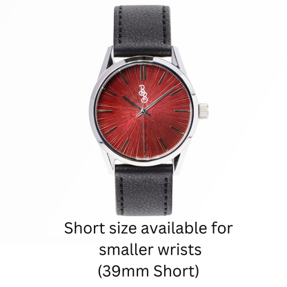 Burgundy Sunburst Watch