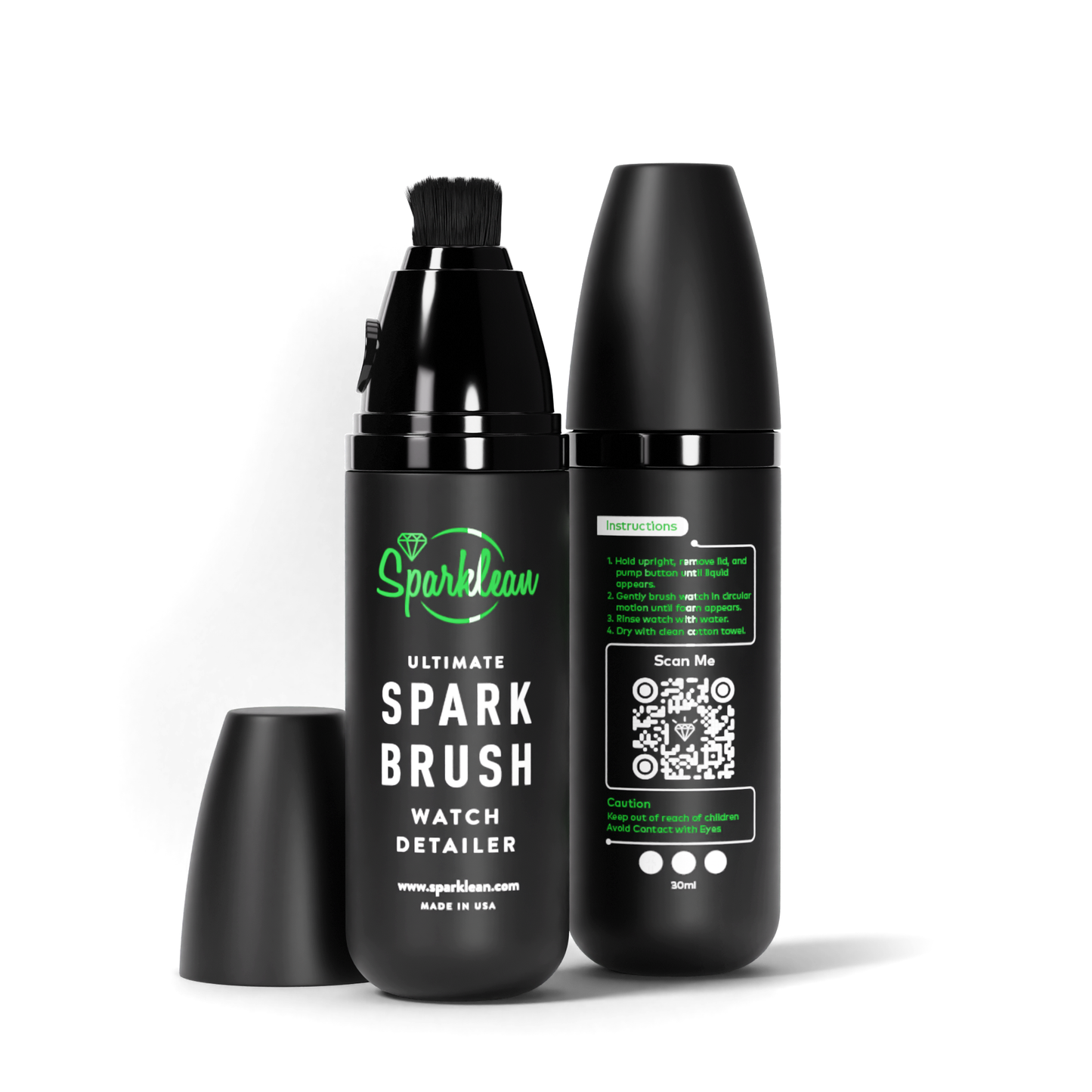 SparkBrush™ by Sparklean® — Soft-Bristle Watch & Jewelry Cleaner + Microfiber Cloth