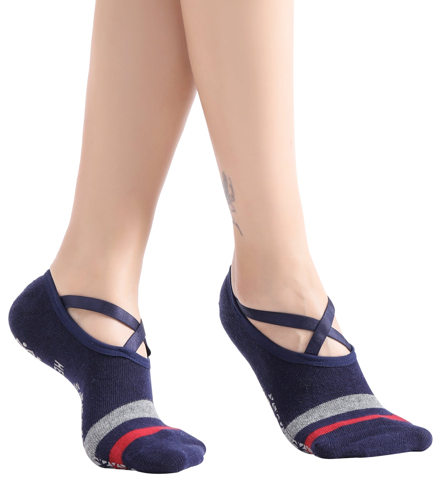Non-Slip Women's Hospital Socks (Stripes)