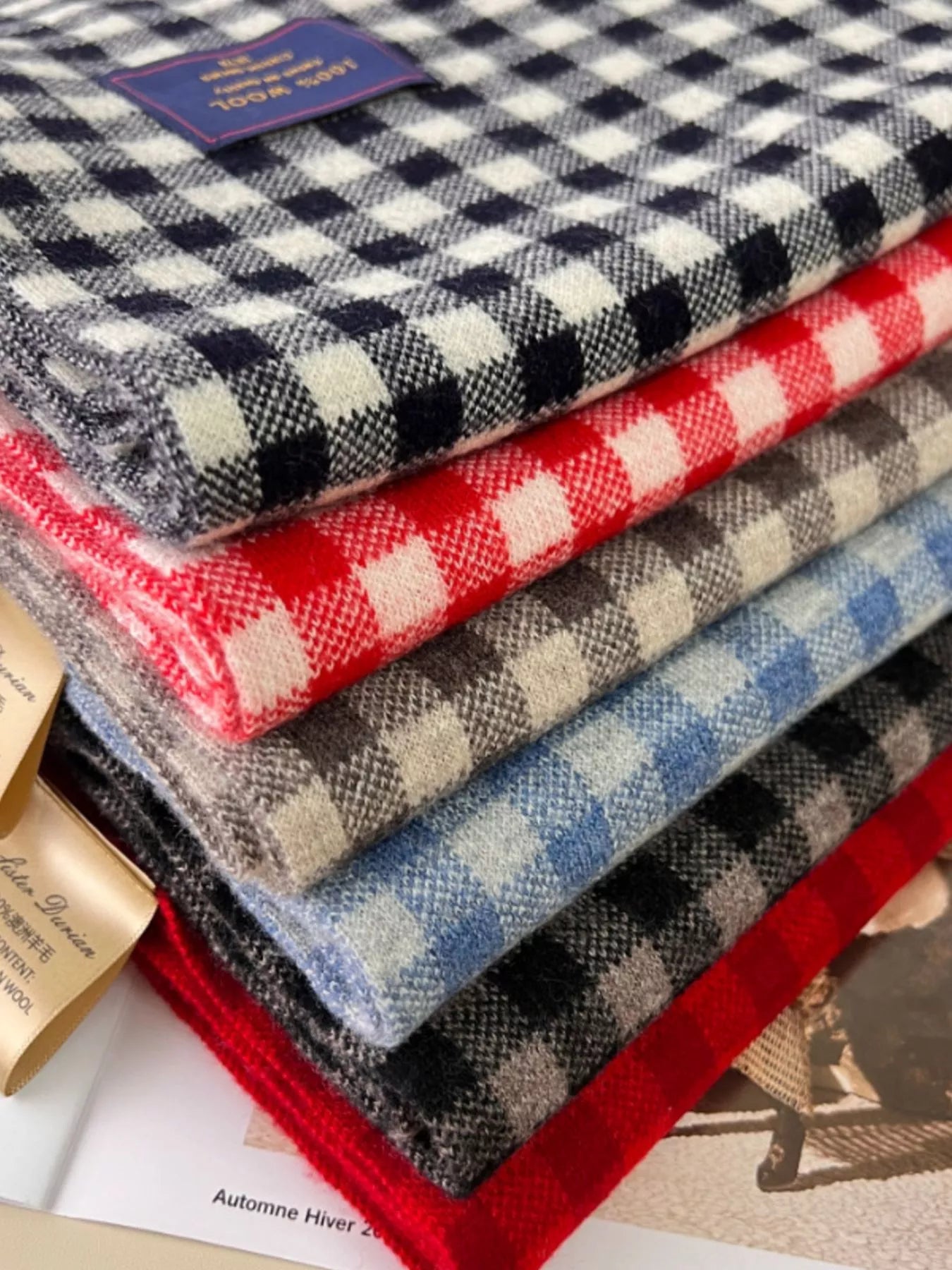 100% Wool Plaid Scarf