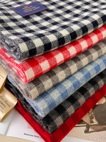 100% Wool Plaid Scarf