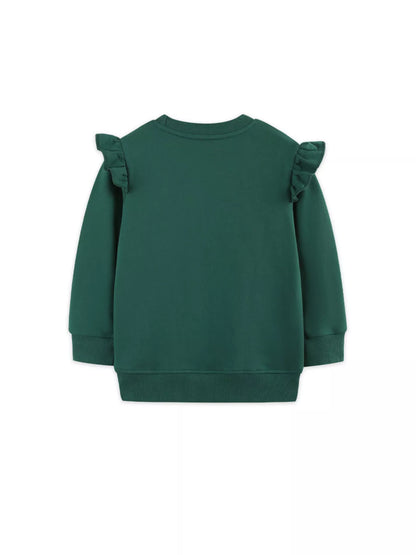 Children's Floral Embroidered Crew Neck Sweatshirt