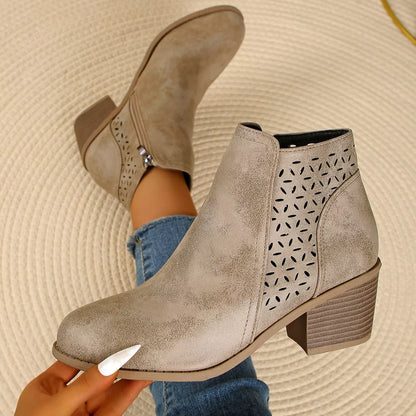 Point Toe Block Heels Boots