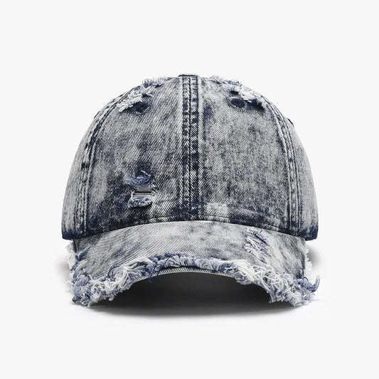 Distressed Cotton Adjustable Baseball Cap