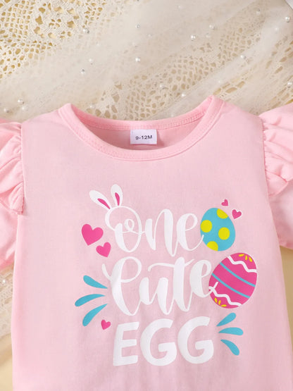 Children's Ruffled Graphic Bodysuit and Skirt Set