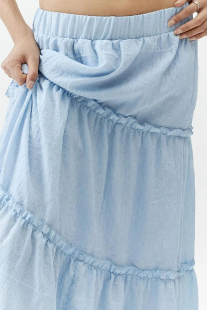 Frill Elastic Waist Skirt
