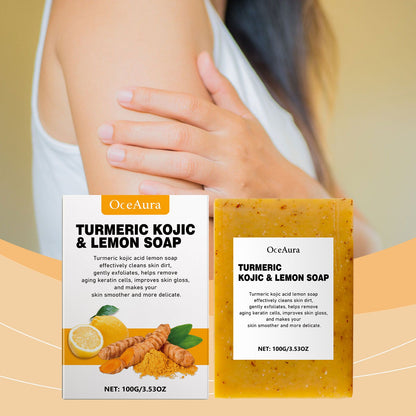 OceAura Lemon Turmeric Acid Soap Cold Wash Bath Gentle Cleansing Skin Care Facial Body Universal