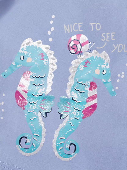 Children's Seahorse Graphic Short Sleeve T-Shirt