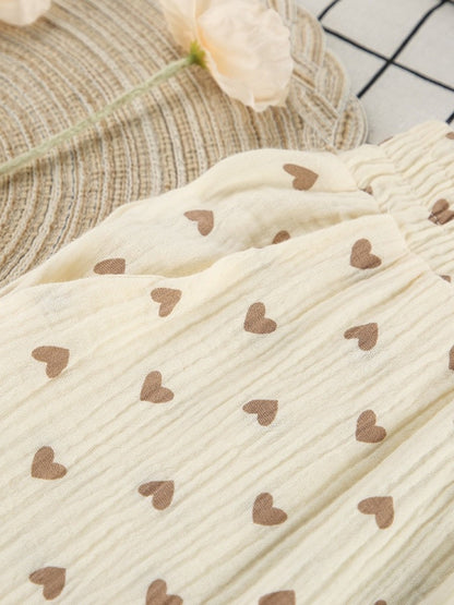 Heart Print Three-Piece Lounge Set