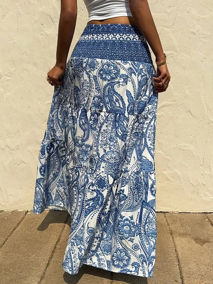 Paisley Print Maxi Skirt