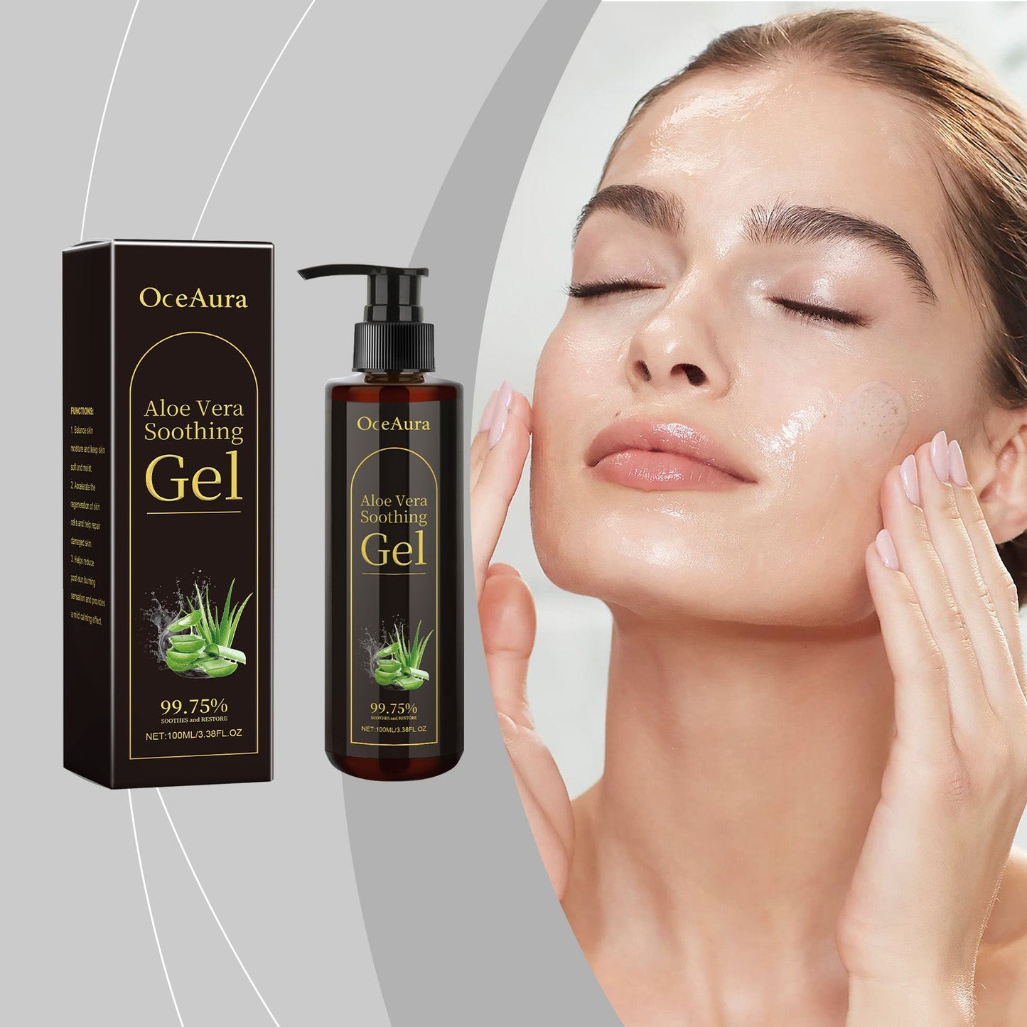 OceAura Aloe Vera Leaf Soothing Gel, Moisturizing Gentle And Comfortable Skin Moisturizing And Hydrating Skin Care Gel