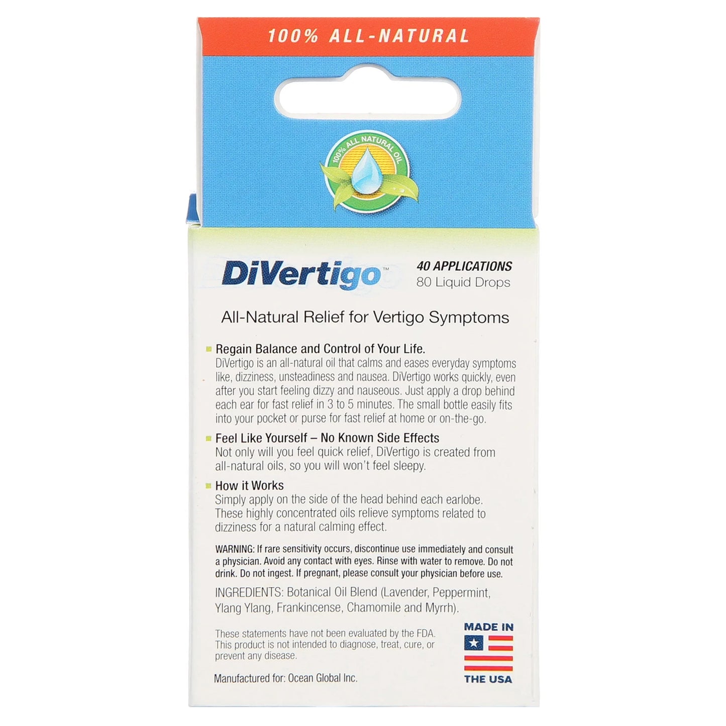 DiVertigo - Essential Topical Oil Blend for Vertigo & Dizziness Relief (0.17 fl oz)