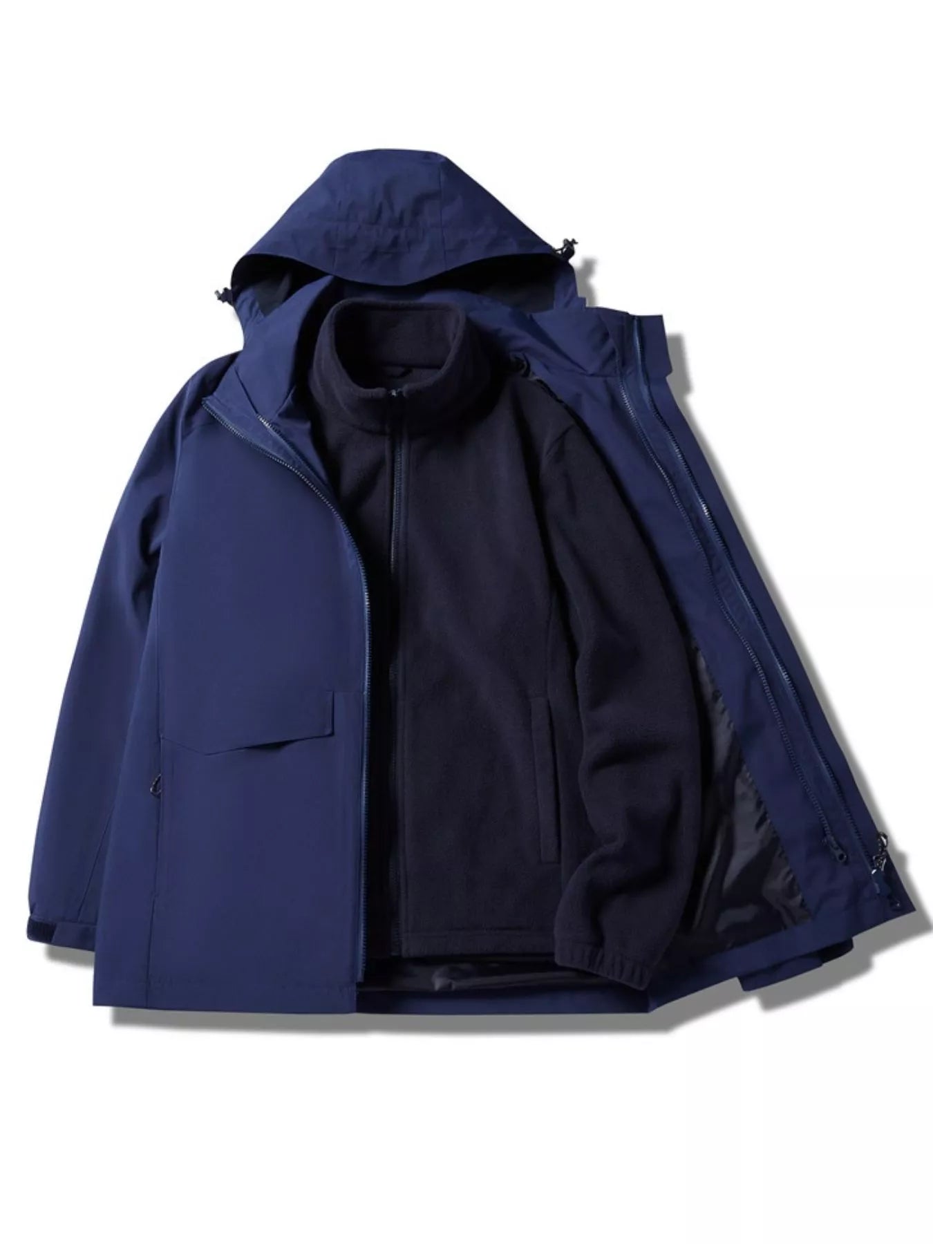 Men's Plus Size Zip Up Waterproof Hooded Jacket