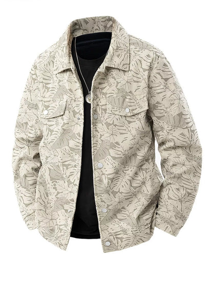 Men's Plus Size Corduroy Snap Down Casual Jacket