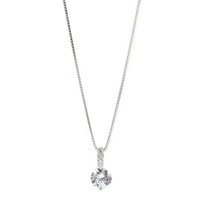 1 Carat Moissanite 925 Sterling Silver Pendant Necklace