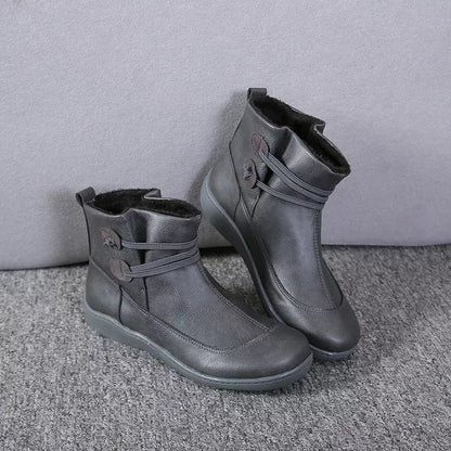 Button Detail Ankle Boots