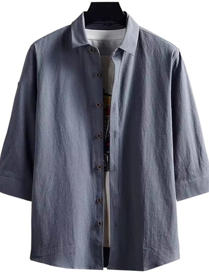Men's Plus Size Casual Button-Down Shirt