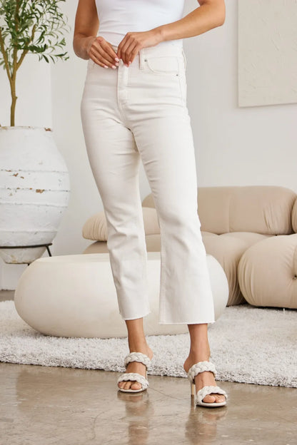 RFM Mini Mia Full Size Tummy Control High Waist Raw Hem Jeans