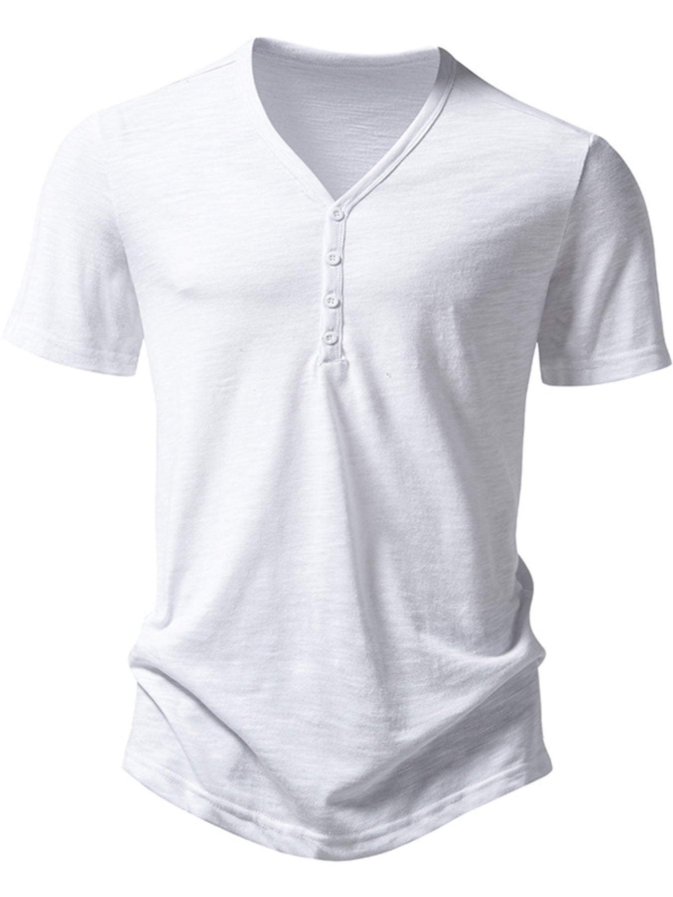 Men's Casual Button Detail T-Shirt