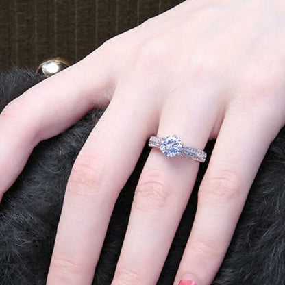 3 Carat 925 Sterling Silver Moissanite Geometric Ring