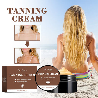 OceAura Tanning Cream, Outdoor Suntanning Milk Wheat Tan Bodybuilding Natural Skin Moisturizes And Hydrates