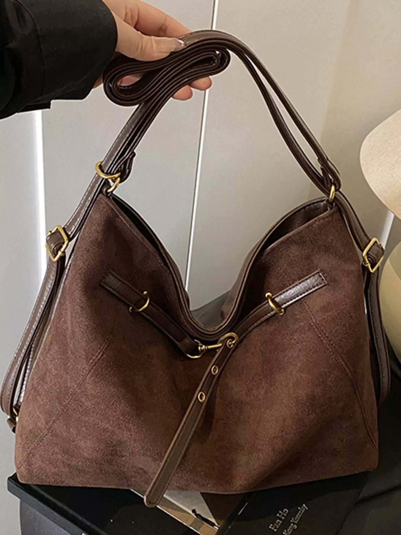 Vintage Suede Tote Bag