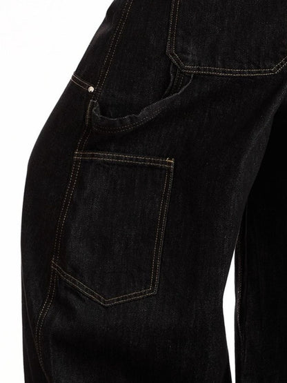 Men's Full Size Pocketed Wide Leg Jeans Plus Size