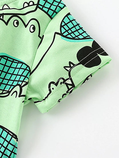 Children's Crocodile Print T-Shirt and Shorts Set
