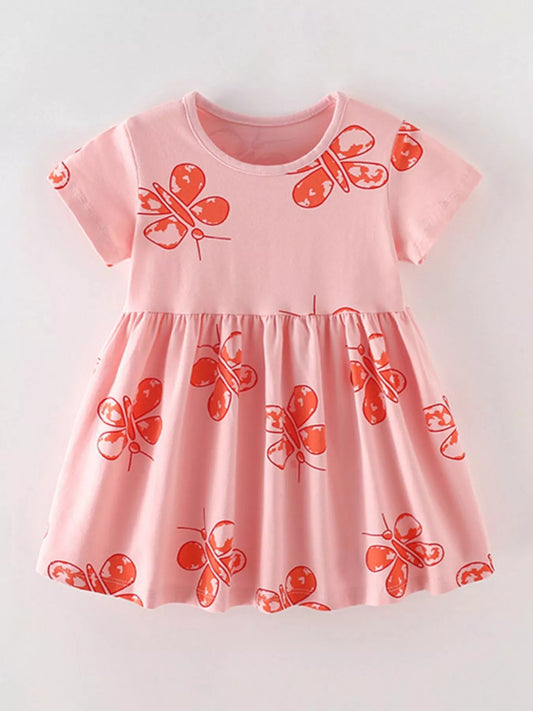 Children's Butterfly Print Casual Dress