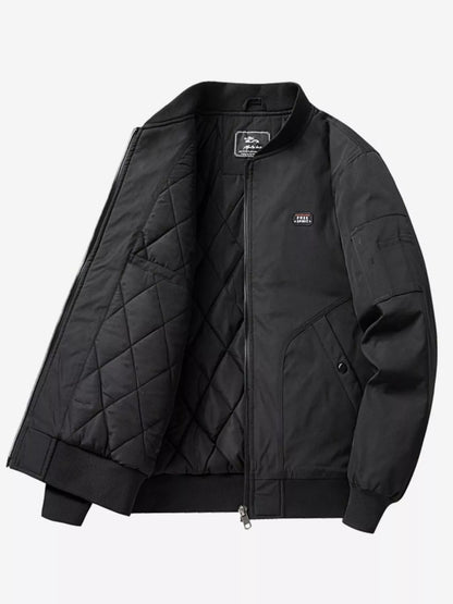 Men's Plus Size Bomber Jacket with Zipper