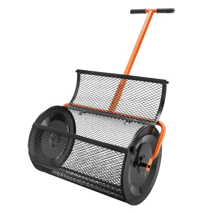 VEVOR Compost Spreader Peat Moss Spreader 24 Inch Wide Height Adjustable Lawn & Garden Spreaders Compost, Top Soil, Mulch - Durable Lightweight Multi-Purpose Yard Care Equipment