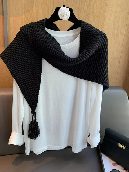 Chunky Knit Tassel Scarf