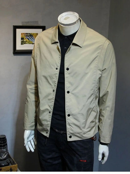 Men's Plus Size Snap Down Long Sleeve Jacket