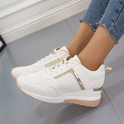 Lace Up Wedge Sneakers