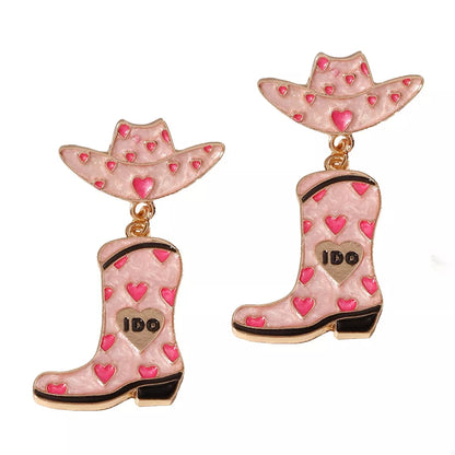 Cowgirl Hat and Boot Dangle Earrings