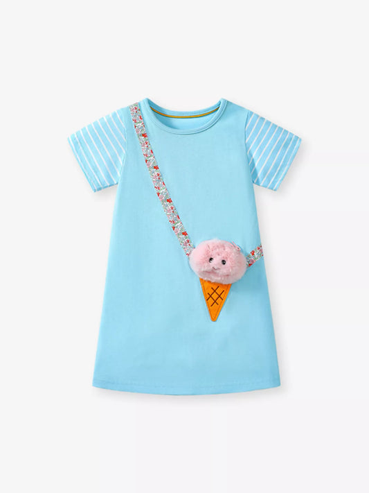 Children's Ice Cream Applique Casual Dress
