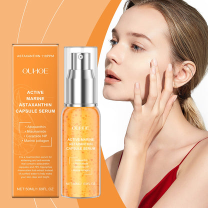 OUHOE Astaxanthin Facial Essence, Moisturizes And Moisturizes Delicate Skin Hydrating, Brightening And Moisturizing Skin Essence