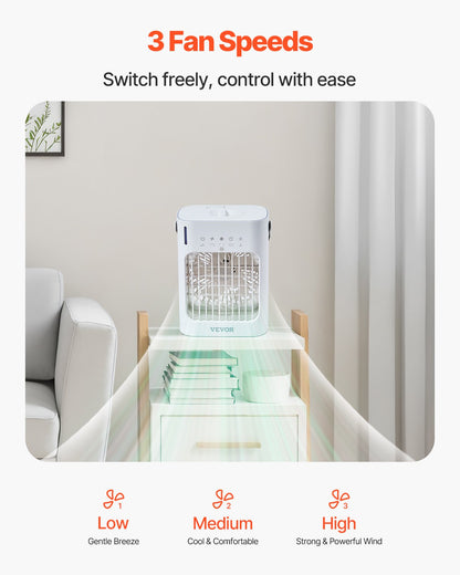 Portable Air Conditioner 4-in-1 Evaporative Air Cooler 700ml Water Tank