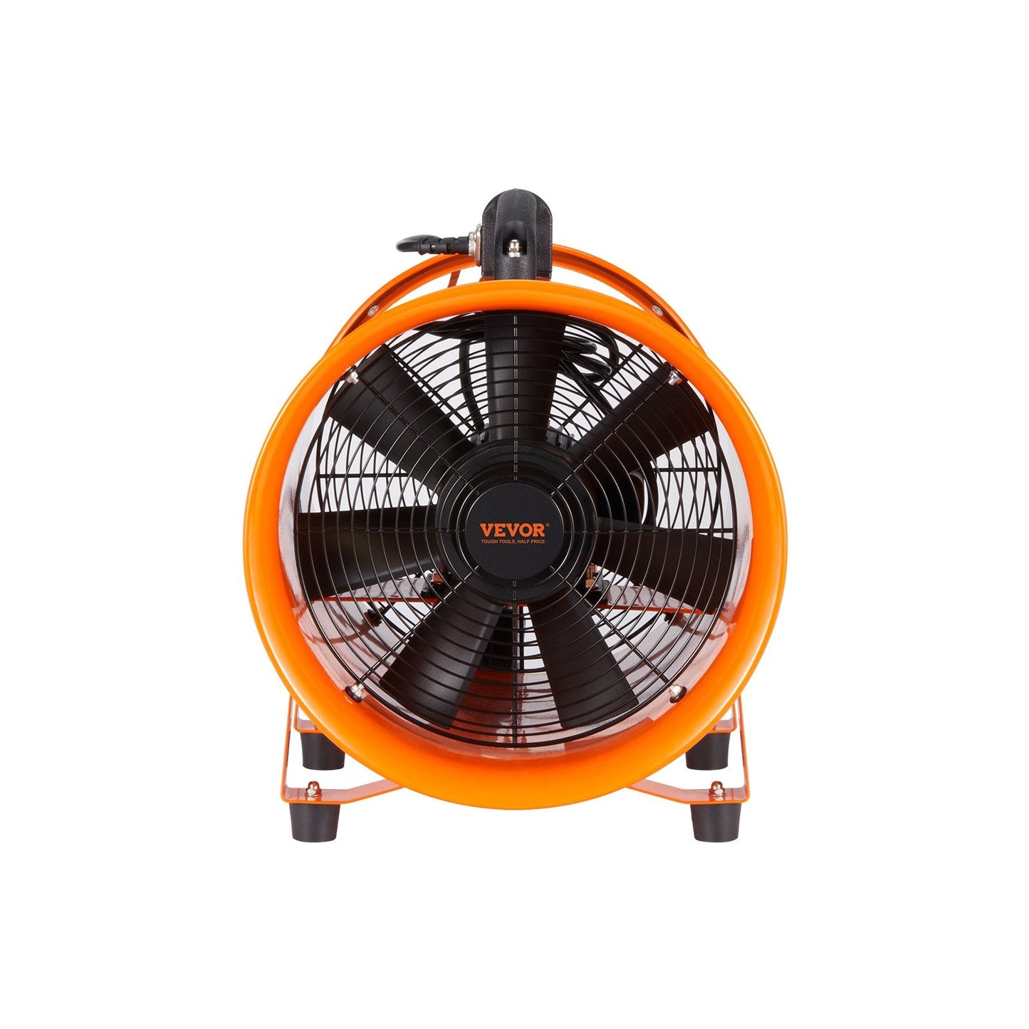 VEVOR Portable Ventilator, 12 Inch Heavy Duty Cylinder Fan With 16.4ft Duct Hose, 585W Strong Shop Exhaust Blower 3198CFM, Industrial Utility Blower For Sucking Dust, Smoke, Smoke Home Workplace