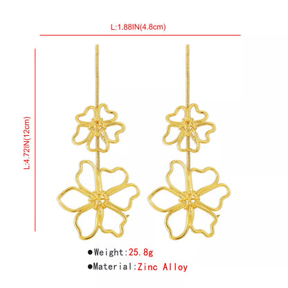 Alloy Flower Dangle Earrings