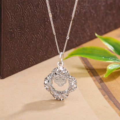 925 Sterling Silver Clover Pendant Necklace
