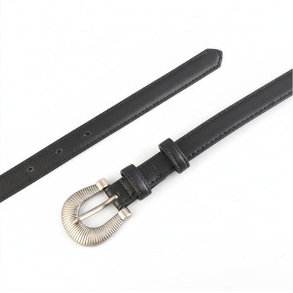 Skinny Belt with Silver Buckle