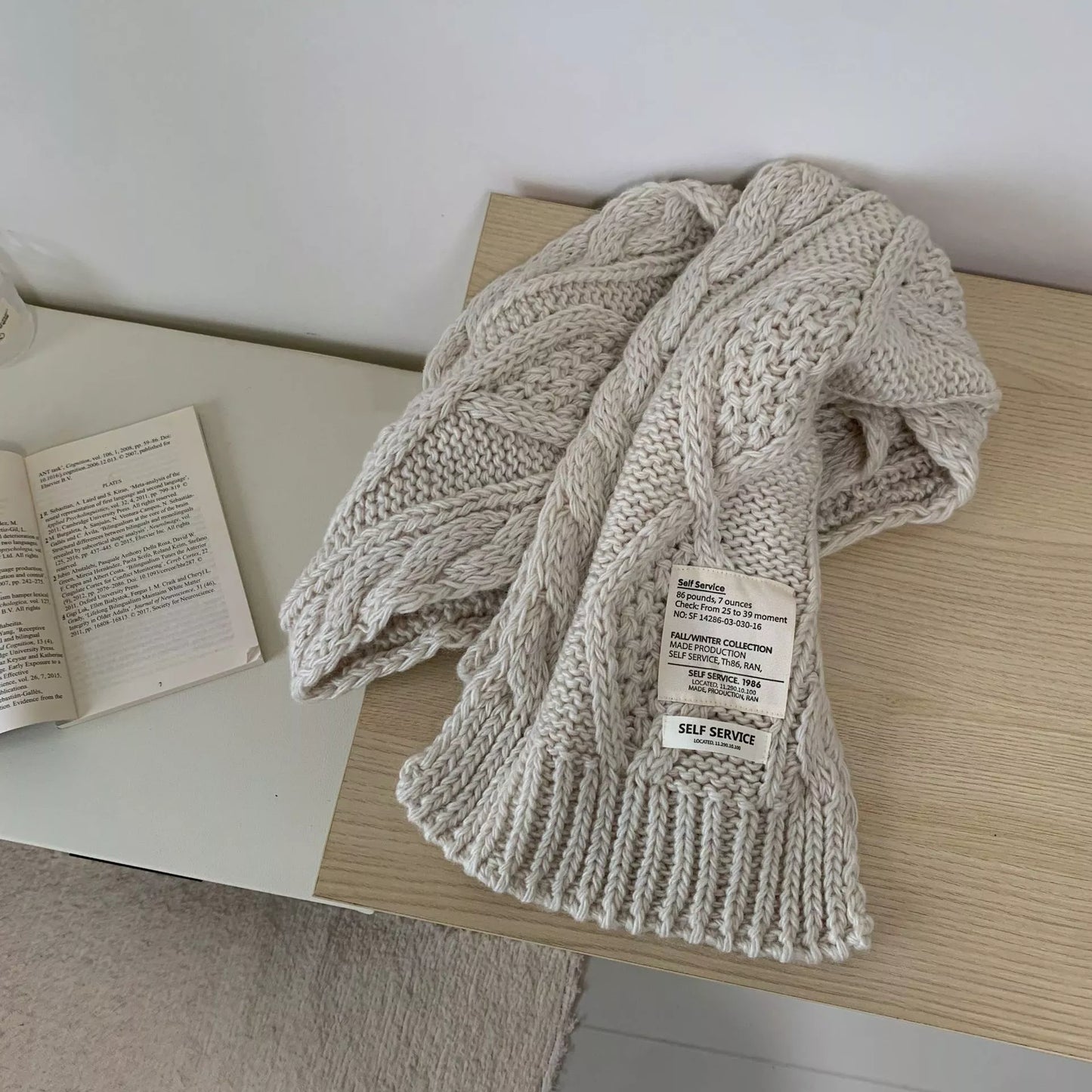 Chunky Cable Knit Scarf