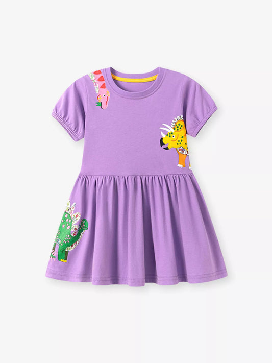 Children's Dinosaur Short Sleeve Dress