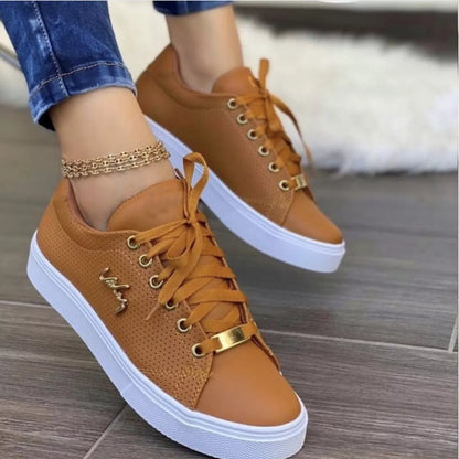 Lace Up Round Toe Sneakers