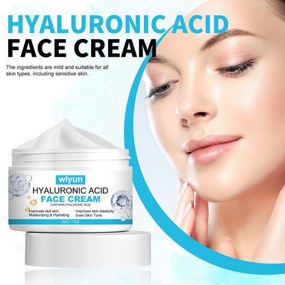 WIYUN Hyaluronic Acid Face Cream, Fade Wrinkles Repair Skin Barrier Moisturizing Moisturizing Skin Anti-Wrinkle Cream