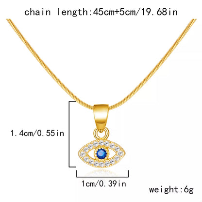 18K Gold-Plated Necklace with Rhinestone Pendant